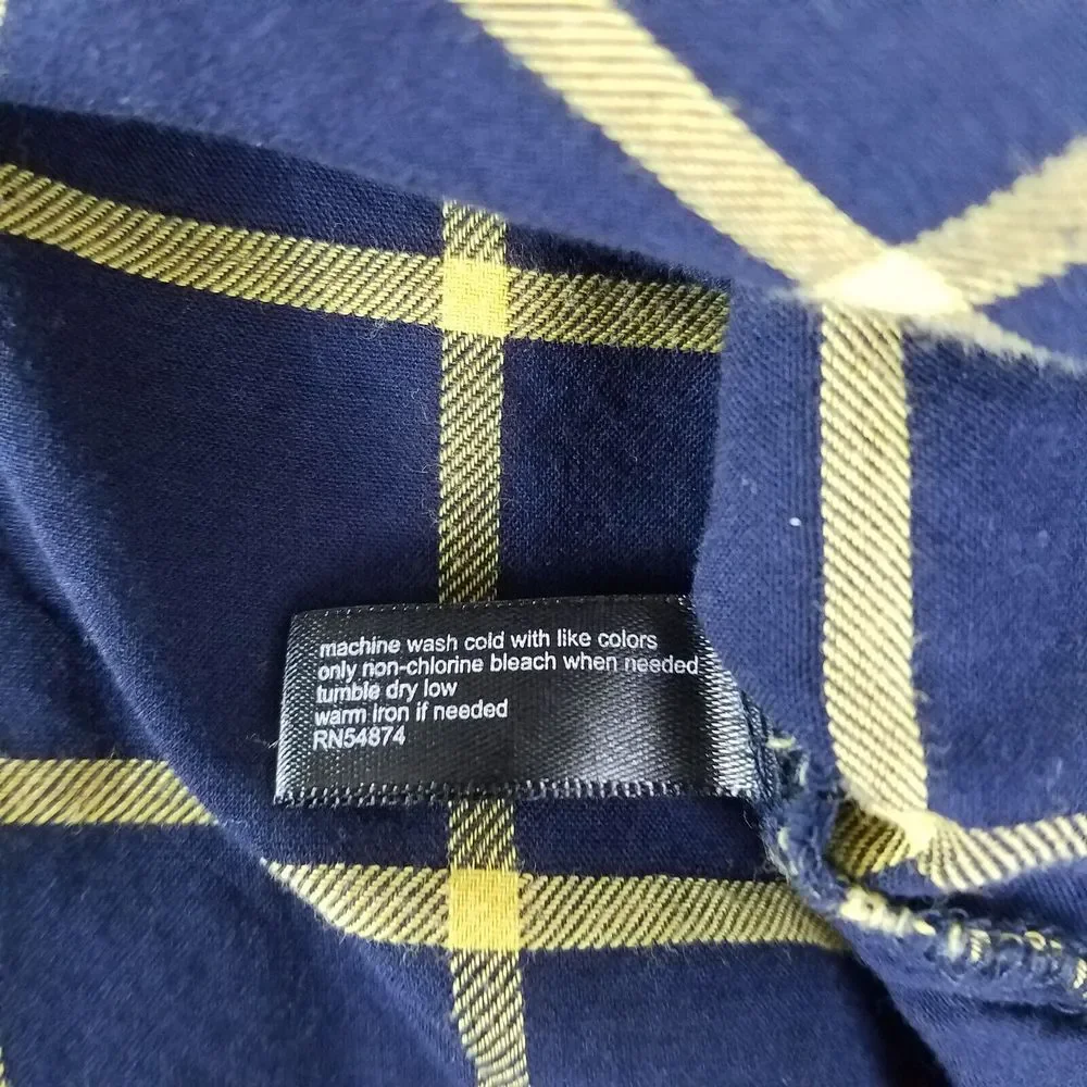 The Limited Shirt Womens Small Blue Yellow Top‎ Plaid Long Sleeve Button Down - Picture 6 of 9